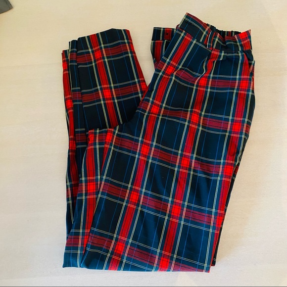 FACTORIE red/blue Plaid Pants - Picture 2 of 3